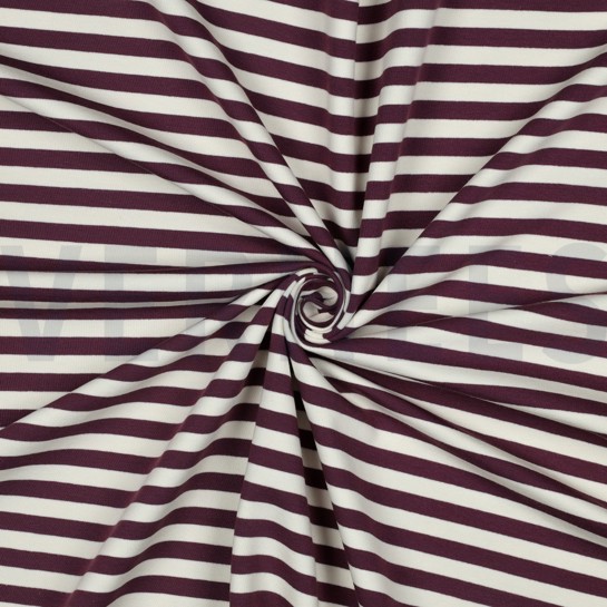 FRENCH TERRY YARN DYED STRIPES AUBERGINE #7