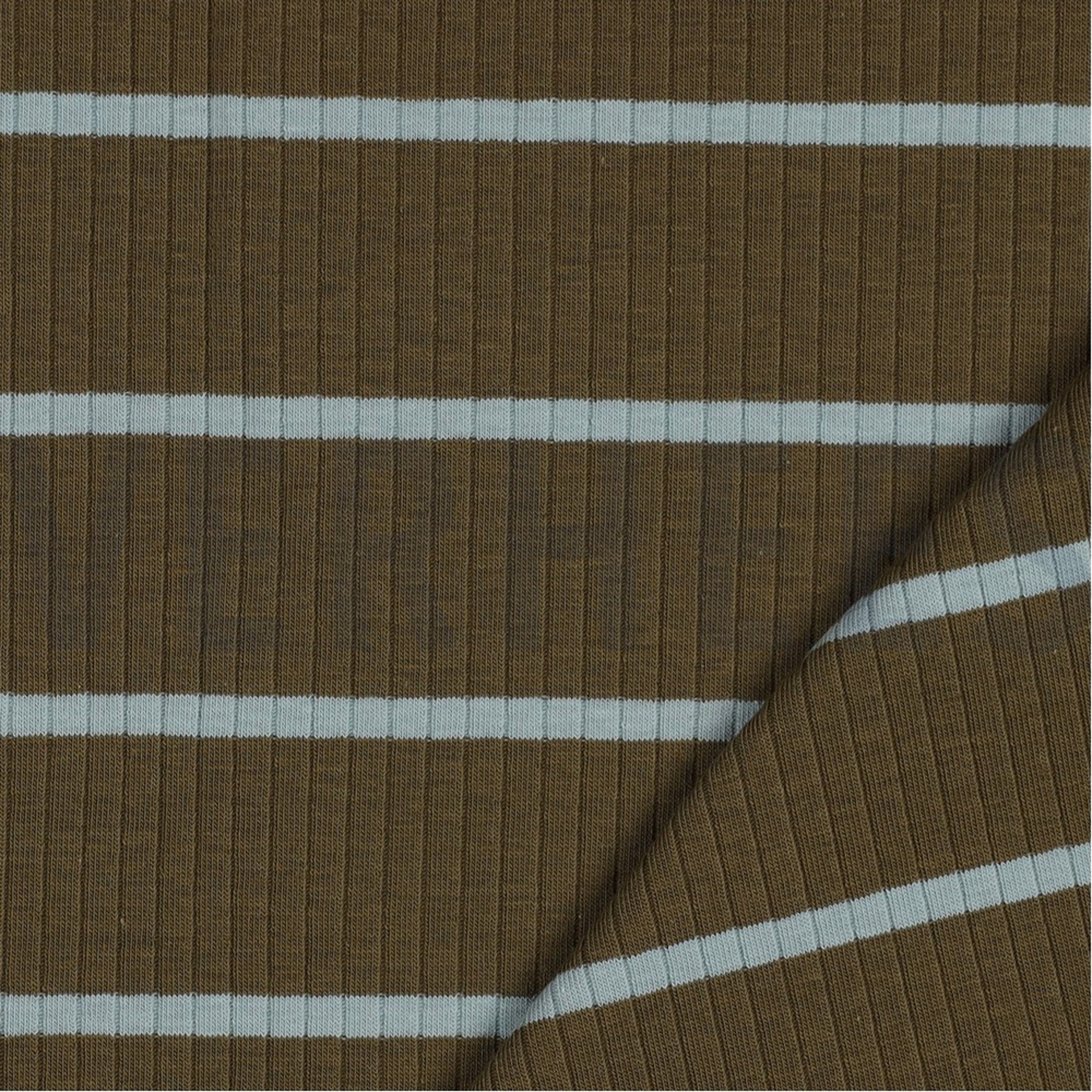 RIPPEN GARNGEFÄRBT STREIFEN ARMYGRÜN / MINT (high resolution) #3