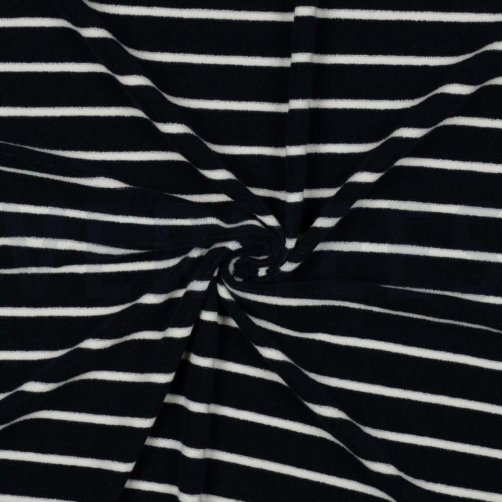 COTTON TOWELLING YARN DYED STRIPES DARK BLUE #7