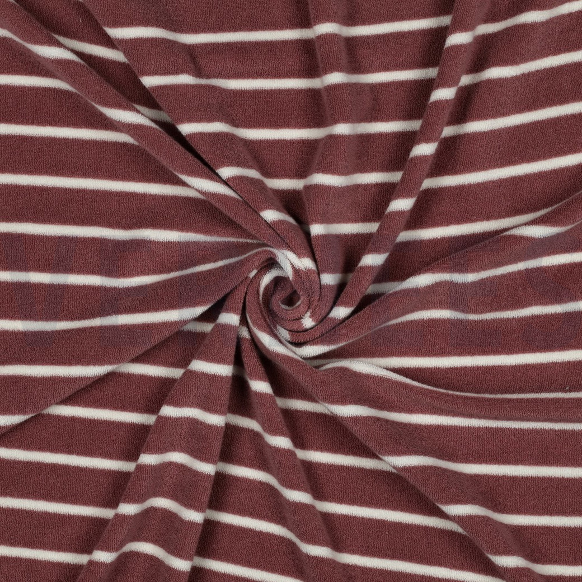 COTTON TOWELLING YARN DYED STRIPES MAUVE/ECRU (high resolution) #3