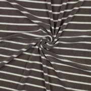 BAUMWOLLE FROTTEE GARNGEFÄRBT STREIFEN TAUPE/ECRU (thumbnail) #3