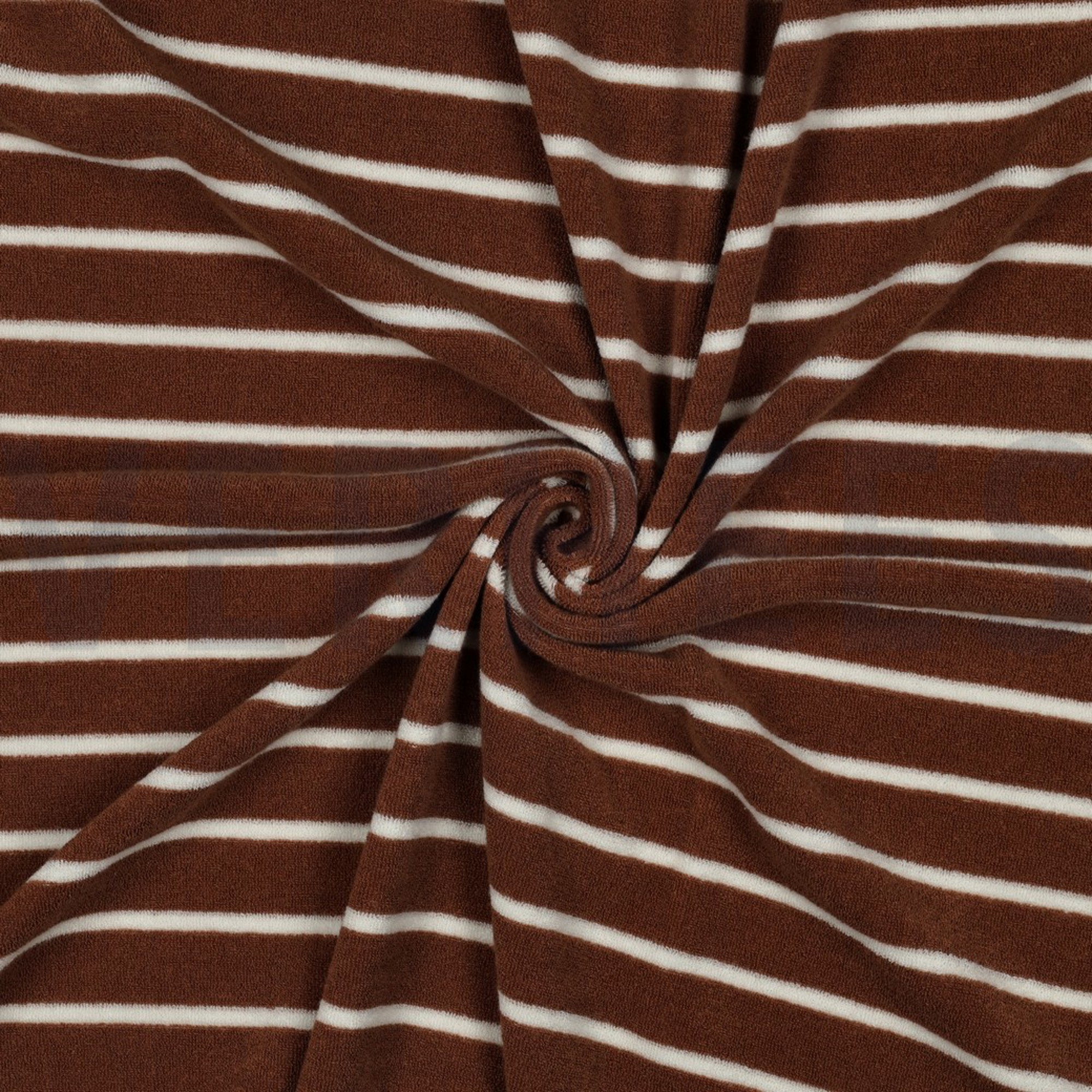 BAUMWOLLE FROTTEE GARNGEFÄRBT STREIFEN KAMEL/ECRU (high resolution) #3