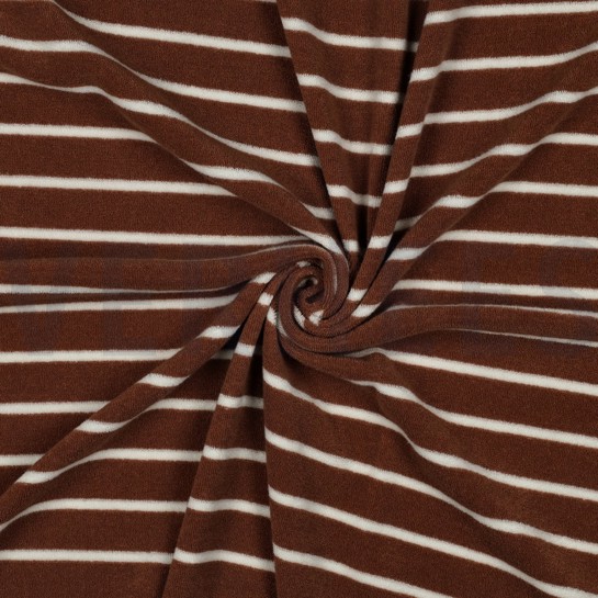 BAUMWOLLE FROTTEE GARNGEFÄRBT STREIFEN KAMEL/ECRU #7