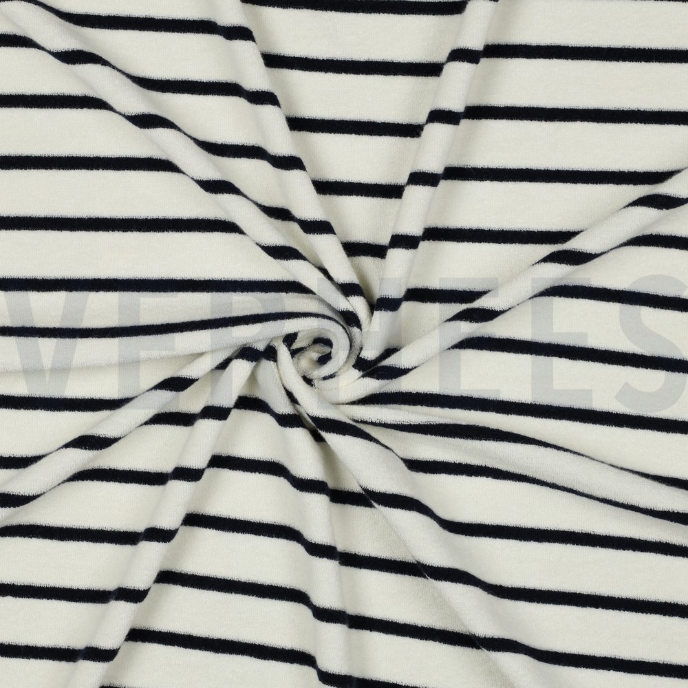 COTTON TOWELLING YARN DYED STRIPES DARK BLUE #7