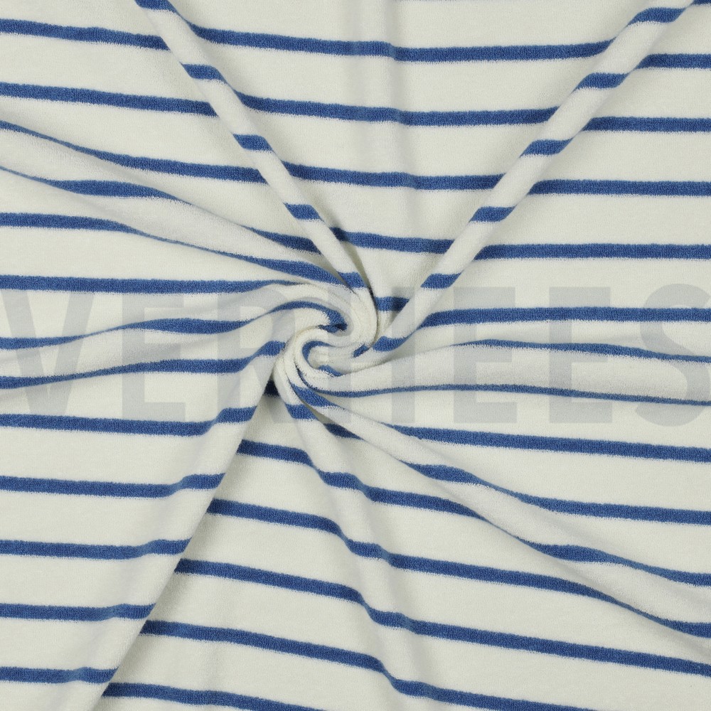 COTTON TOWELLING YARN DYED STRIPES LIGHT BLUE #7