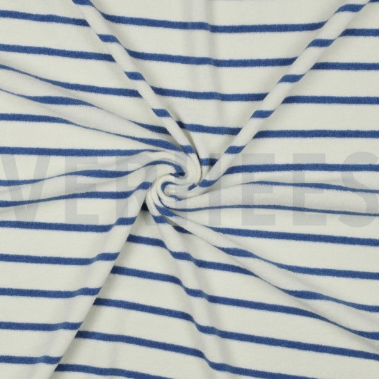 COTON ÉPONGE TEINT FIL RAYURES BLEU CLAIR #7