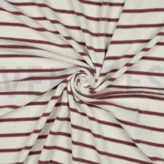 BAUMWOLLE FROTTEE GARNGEFÄRBT STREIFEN ECRU/MAUVE (thumbnail) #3