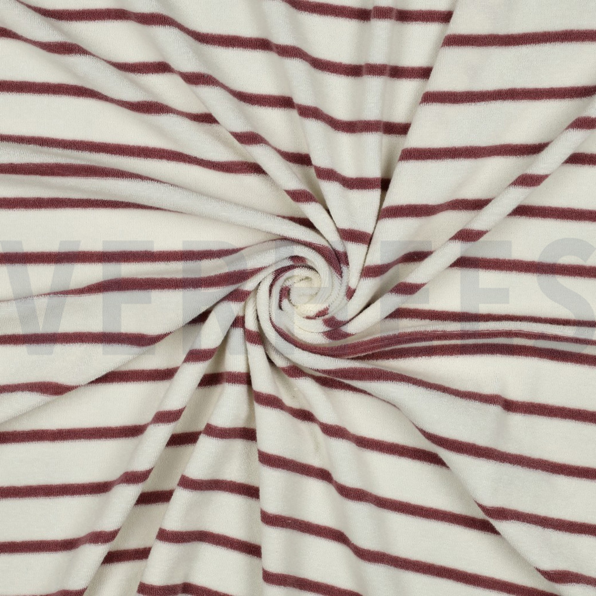 BAUMWOLLE FROTTEE GARNGEFÄRBT STREIFEN ECRU/MAUVE (high resolution) #3