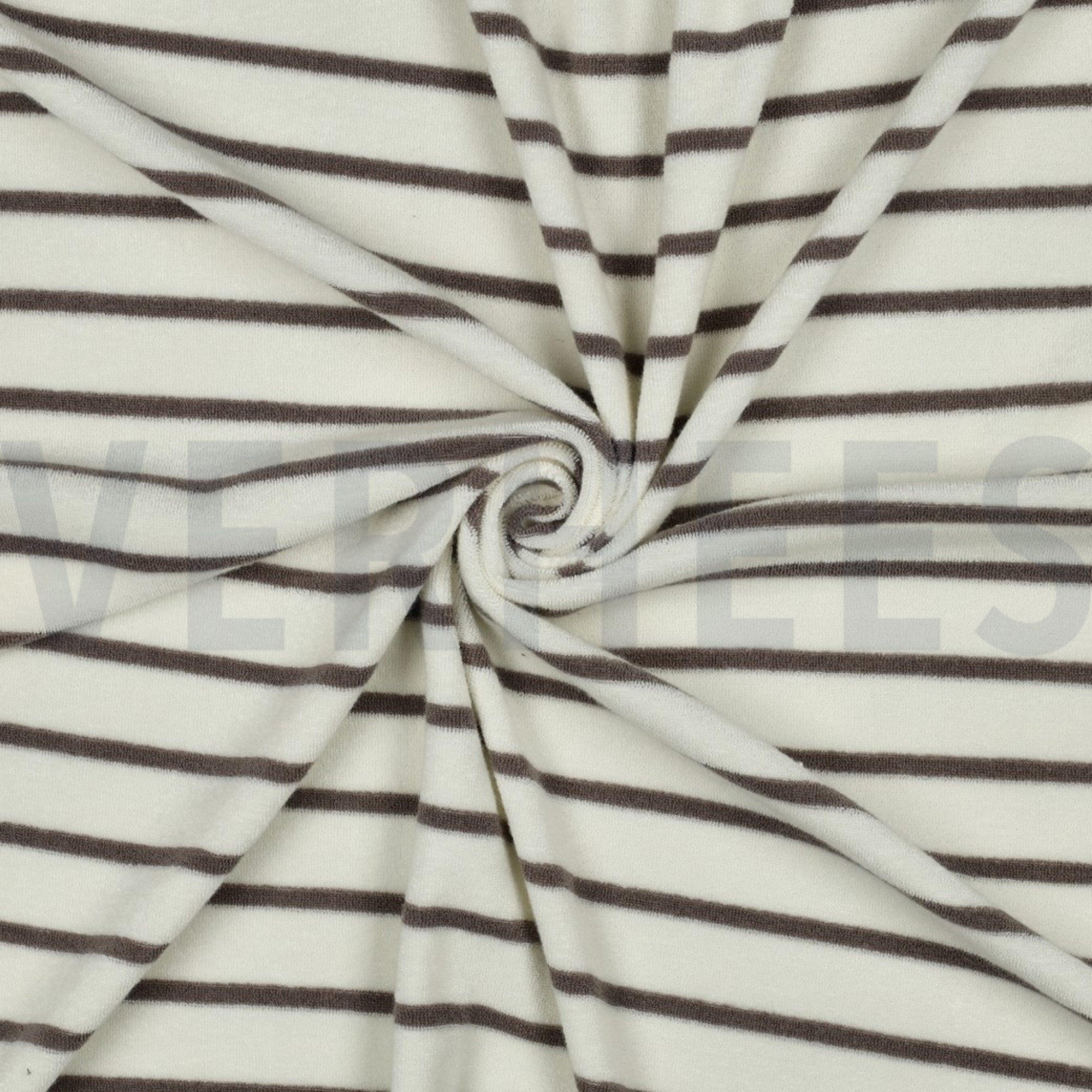 BAUMWOLLE FROTTEE GARNGEFÄRBT STREIFEN ECRU/TAUPE (high resolution) #3