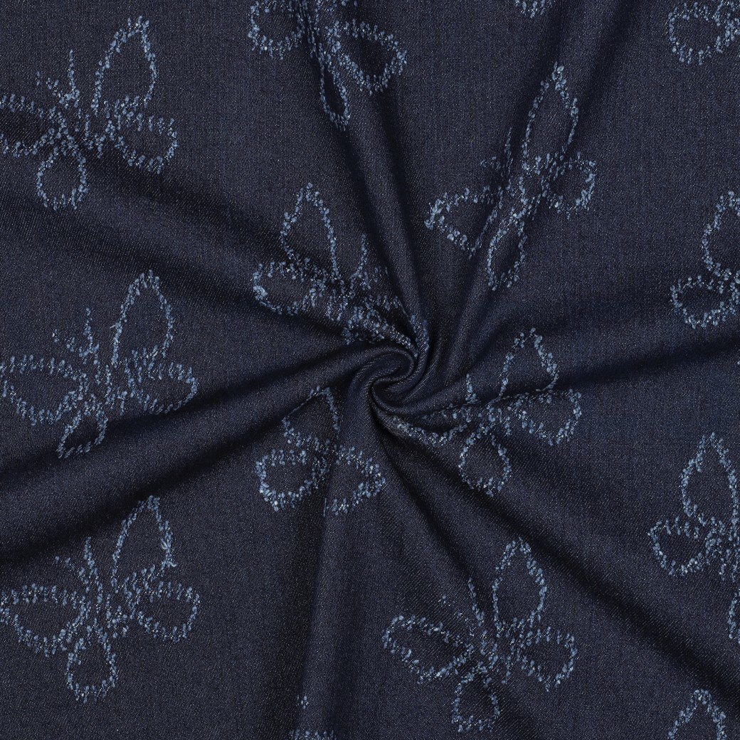 DENIM JACQUARD SCHMETTERLINGE BLAU #7