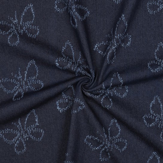 DENIM JACQUARD SCHMETTERLINGE BLAU #7