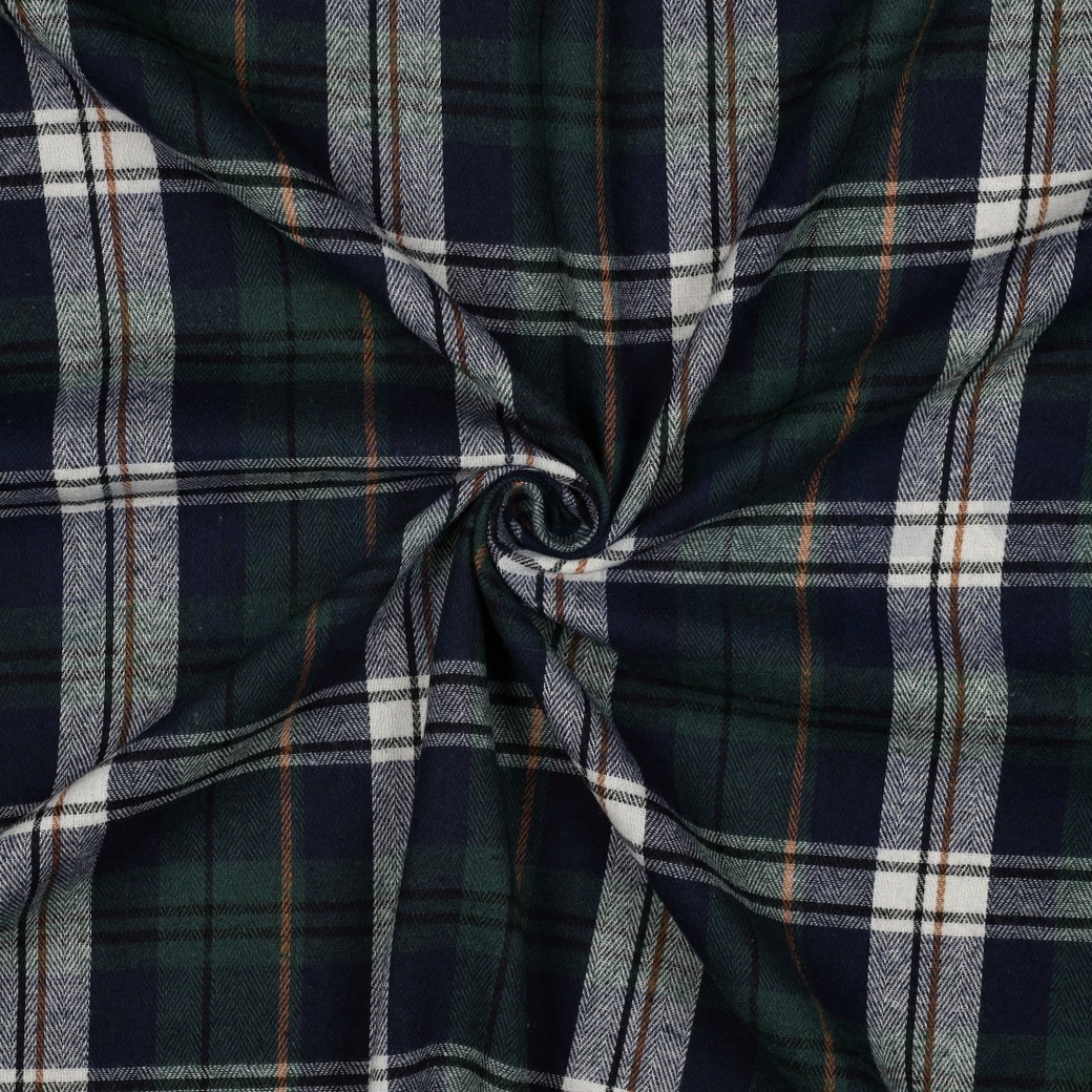 BRUSHED YARN DYED CHECKS GREEN #7