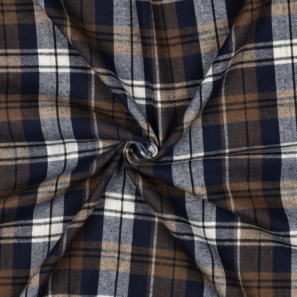 BRUSHED YARN DYED CHECKS BROWN #7