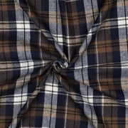 GEBÜRSTETER MANTELSTOFF GARNGEFÄRBT KAROS BRAUN (thumbnail) #3