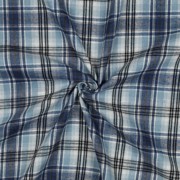 GEBÜRSTETER MANTELSTOFF GARNGEFÄRBT KAROS BLAU (thumbnail) #3