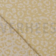 DOUBLE GAZE DE COTON JACQUARD PEAU D’ANIMAL JAUNE/ÉCRU (thumbnail) #3