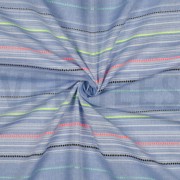 BAUMWOLLE GARNGEFÄRBT STREIFEN NEON BLAU (thumbnail) #3