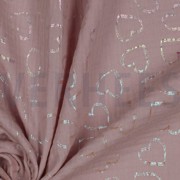 DOUBLE GAUZE FOIL HEARTS SOFT ROSE (thumbnail) #3