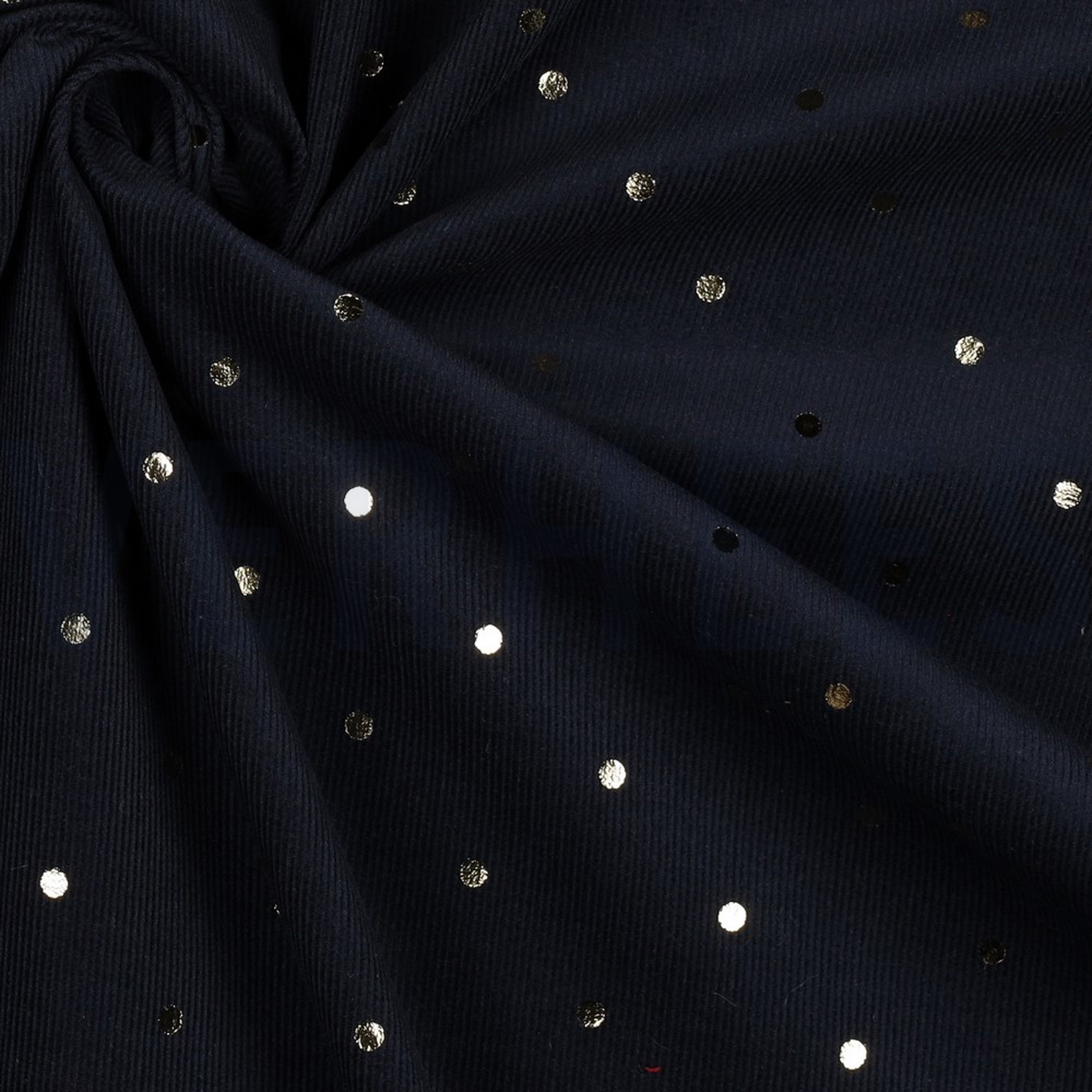 FEINCORD GOLD FOLIE PUNKTE MARINEBLAU (high resolution) #3