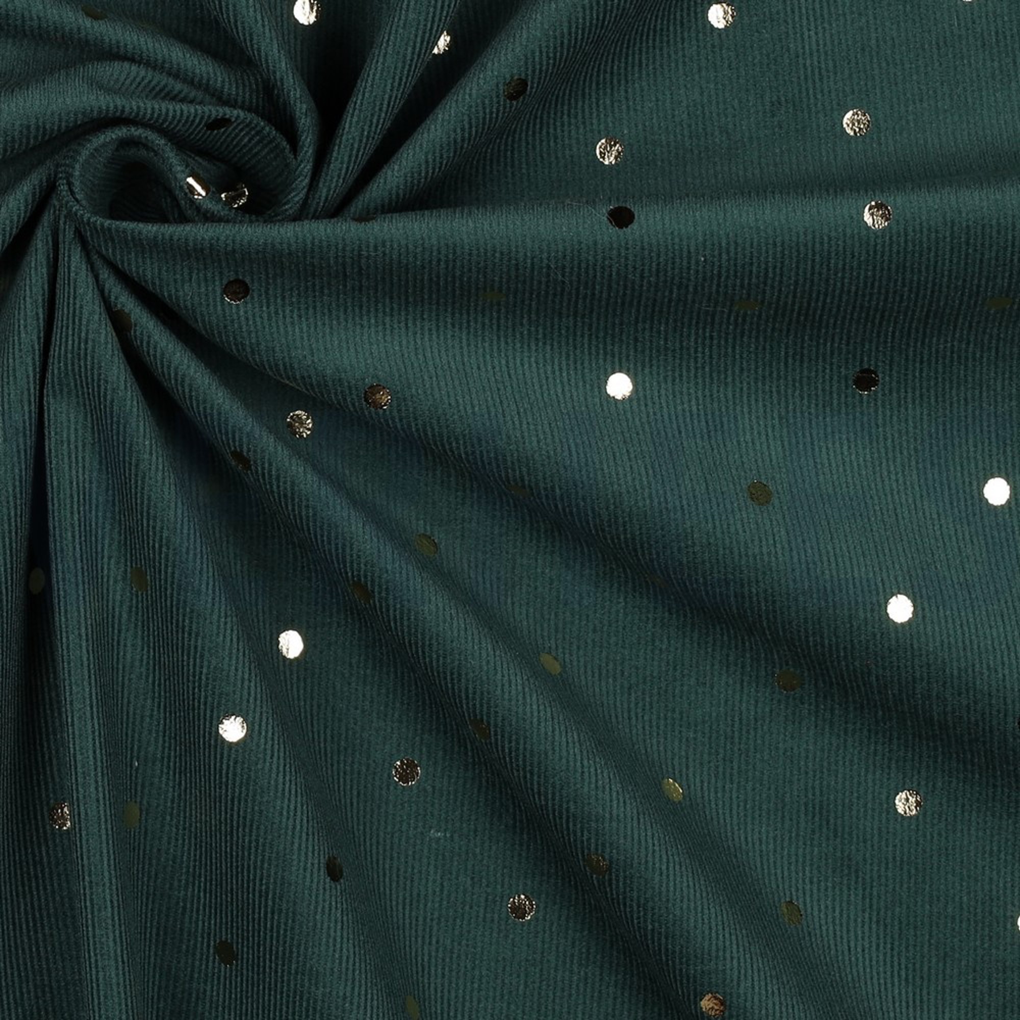 FEINCORD GOLD FOLIE PUNKTE DUNKELGRÜN (high resolution) #3