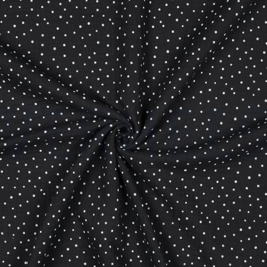 DOUBLE GAUZE LITTLE DOTS BLACK #7