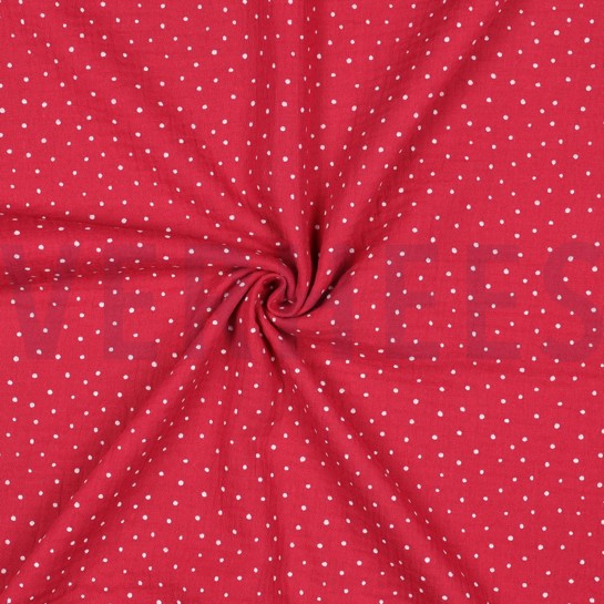 MUSSELIN KLEINE PUNKTE FUCHSIA #7