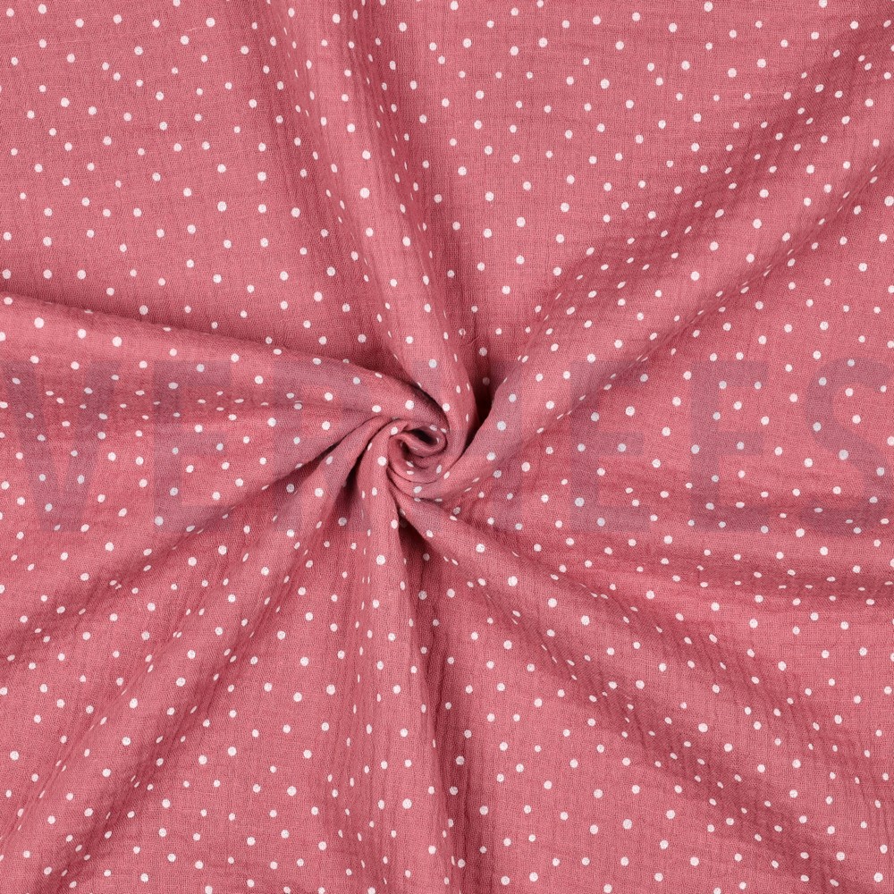 DOUBLE GAUZE KLEINE STIPPEN BLUSH #7