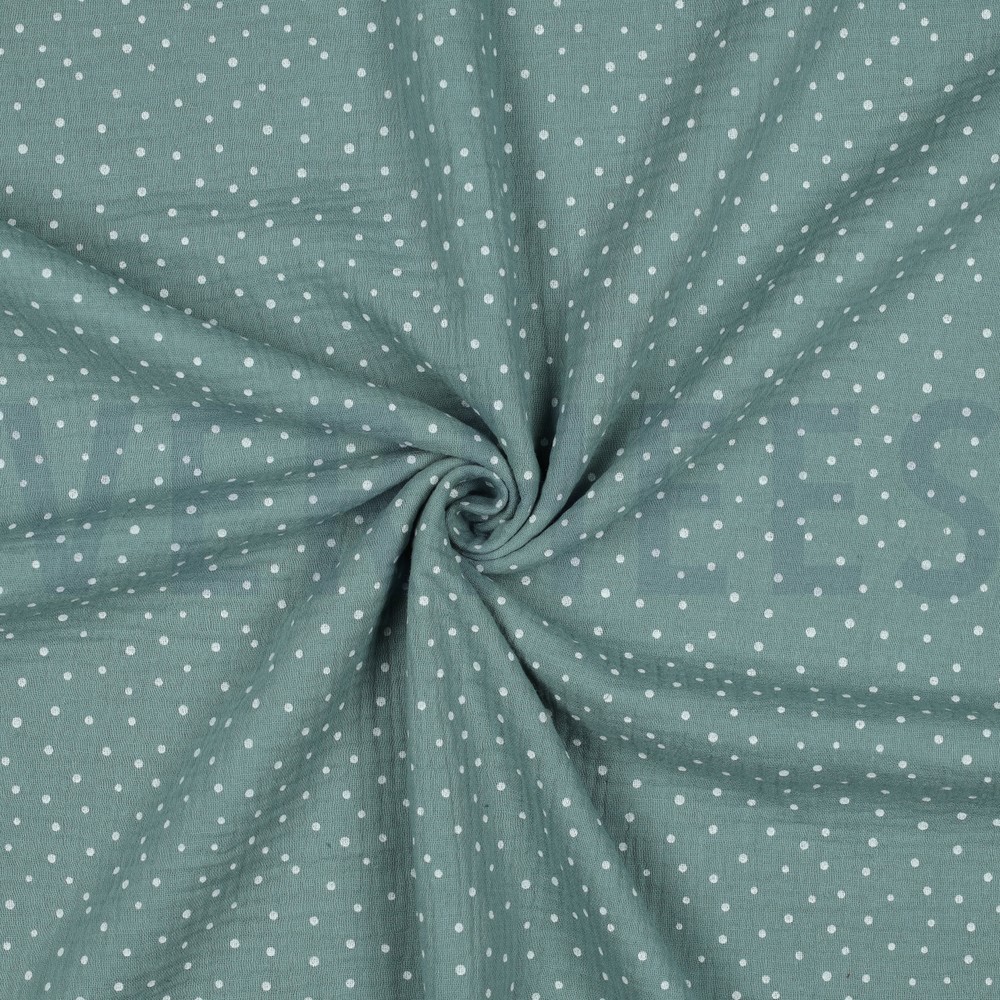 DOUBLE GAUZE KLEINE STIPPEN OUDGROEN #7