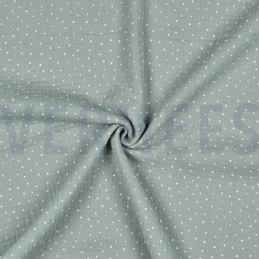 DOUBLE GAUZE LITTLE DOTS MINT #7