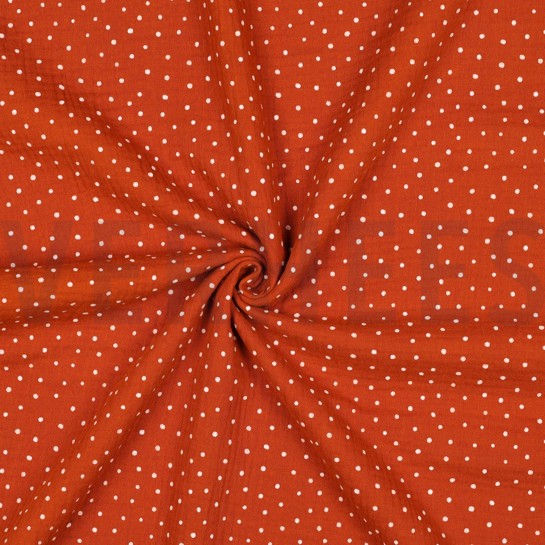 DOUBLE GAUZE KLEINE STIPPEN ROEST #7