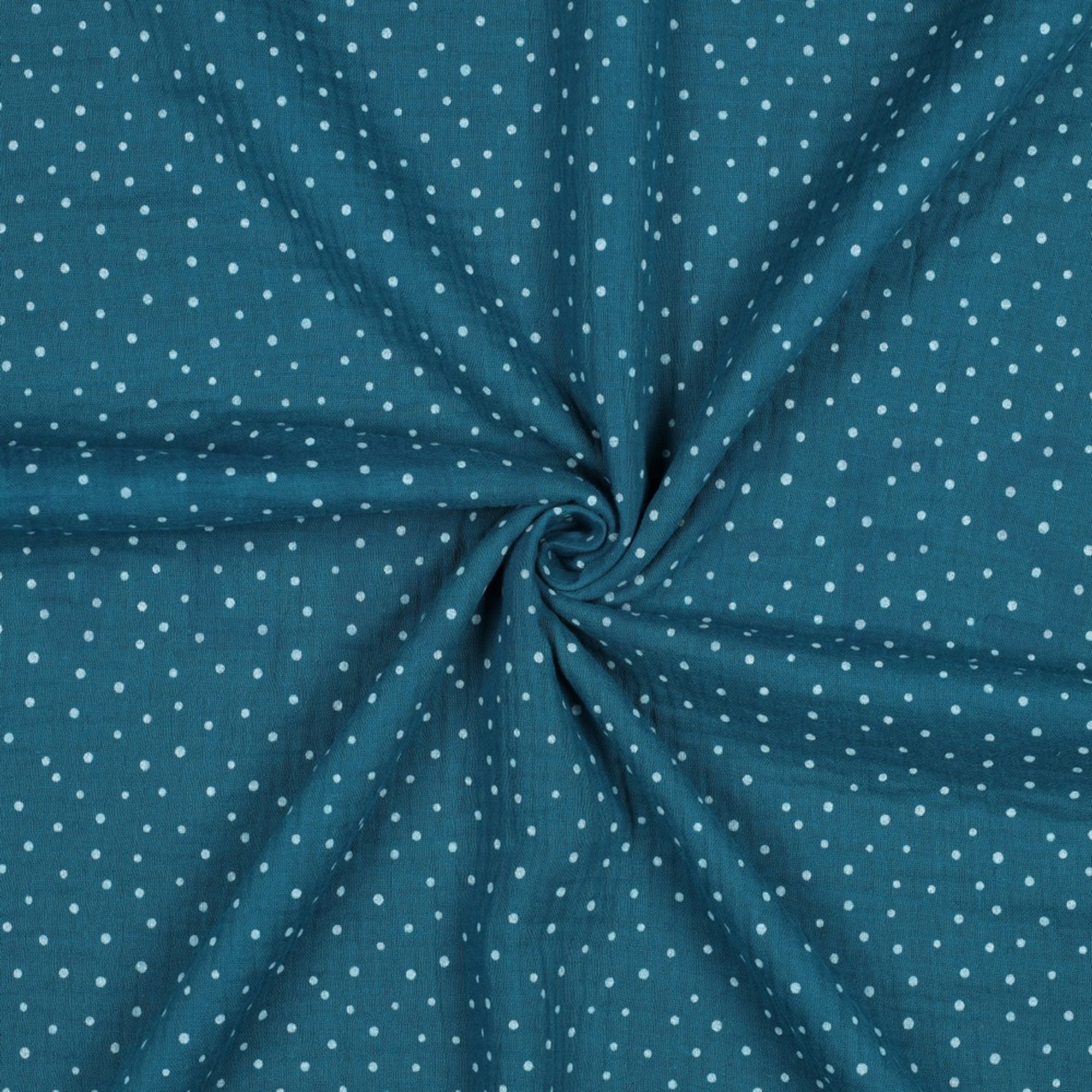 DOUBLE GAUZE KLEINE STIPPEN PETROL (high resolution) #3