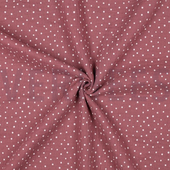 DOUBLE GAUZE LITTLE DOTS ROSEWOOD #7