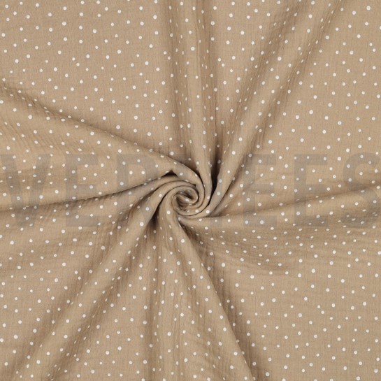 MUSSELIN KLEINE PUNKTE BEIGE #7