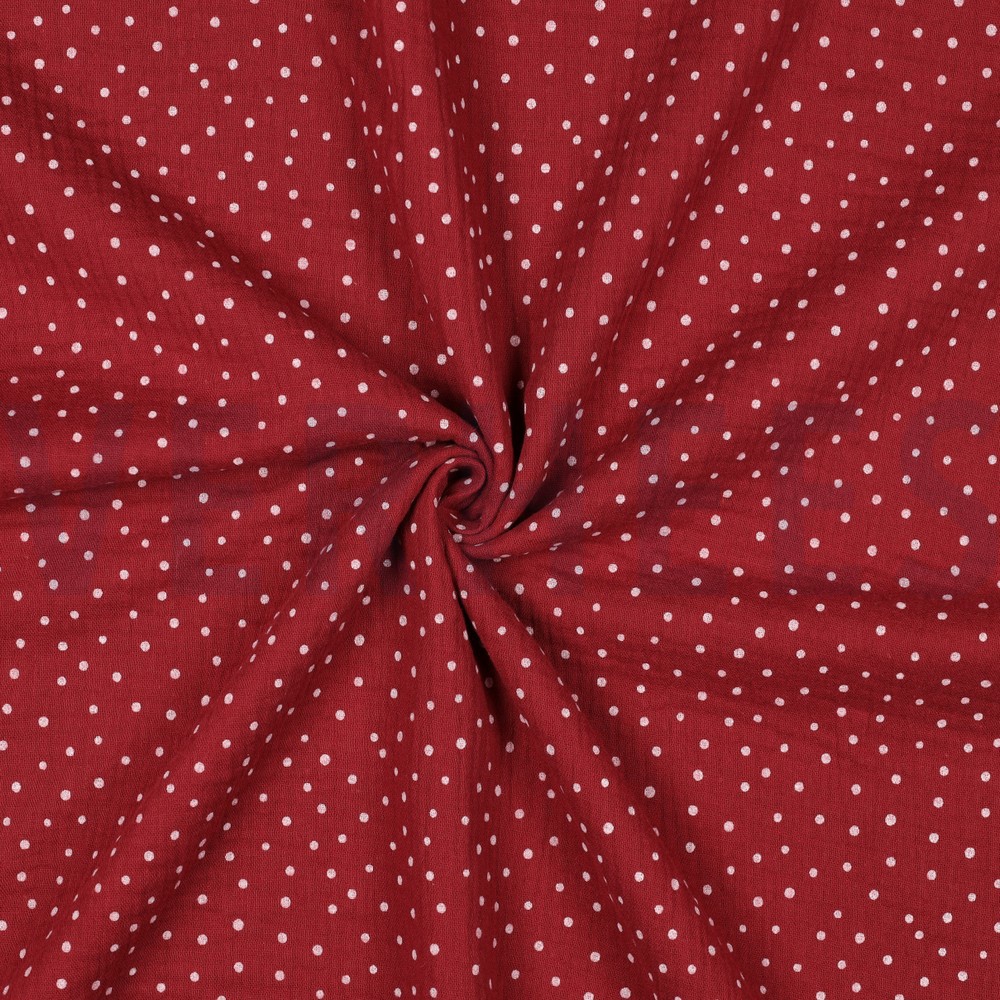 DOUBLE GAUZE LITTLE DOTS BERRY #7