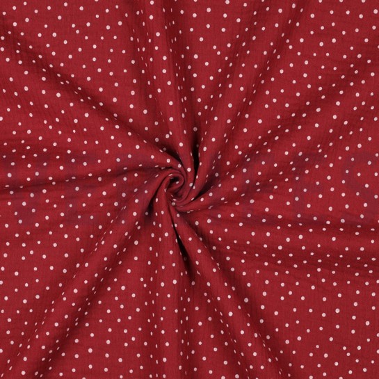 DOUBLE GAZE DE COTON PETITS POINTS BAIE #7