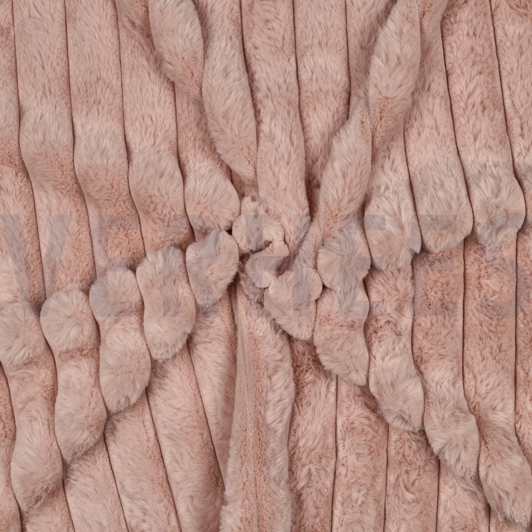 FAUX FUR STRIPES OLD ROSE #7