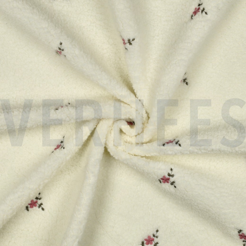 TEDDY EMBROIDERY FLOWERS ECRU #7