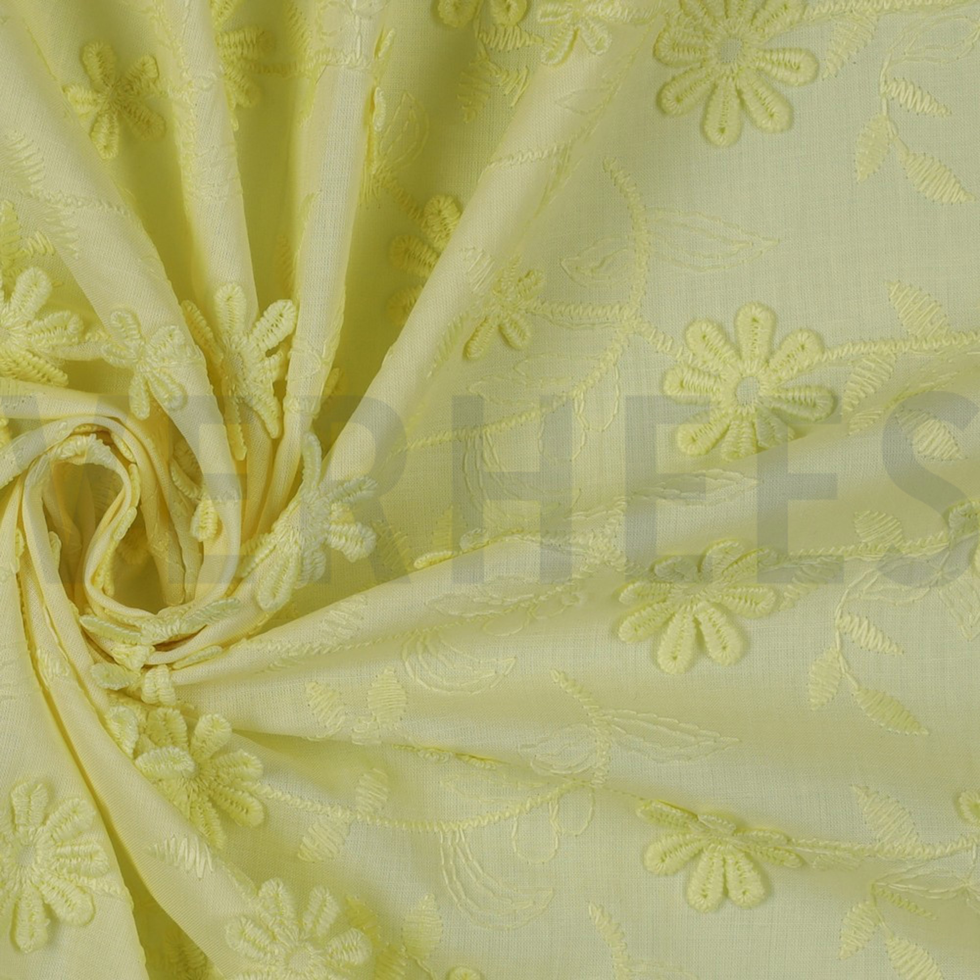 KATOEN VOILE EMBROIDERY BLOEMEN GEEL (high resolution) #3
