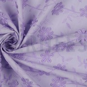 COTTON VOILE EMBROIDERY FLOWERS LILAC (thumbnail) #3