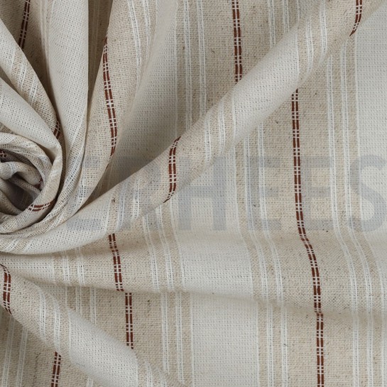 LEINEN VISKOSE STREIFEN BRAUN #7