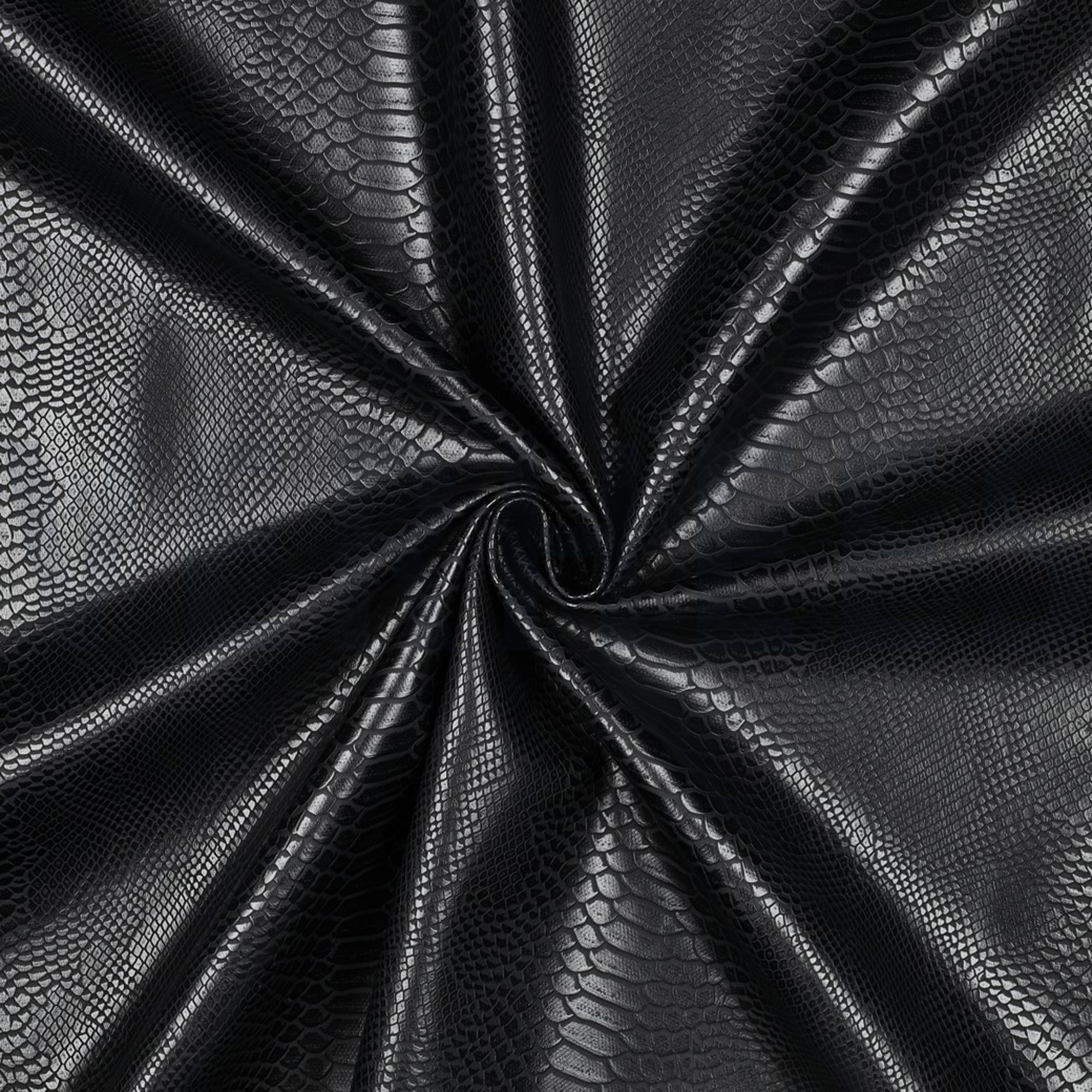 SIMILI CUIR PEAU DE SERPENT NOIR (high resolution) #3