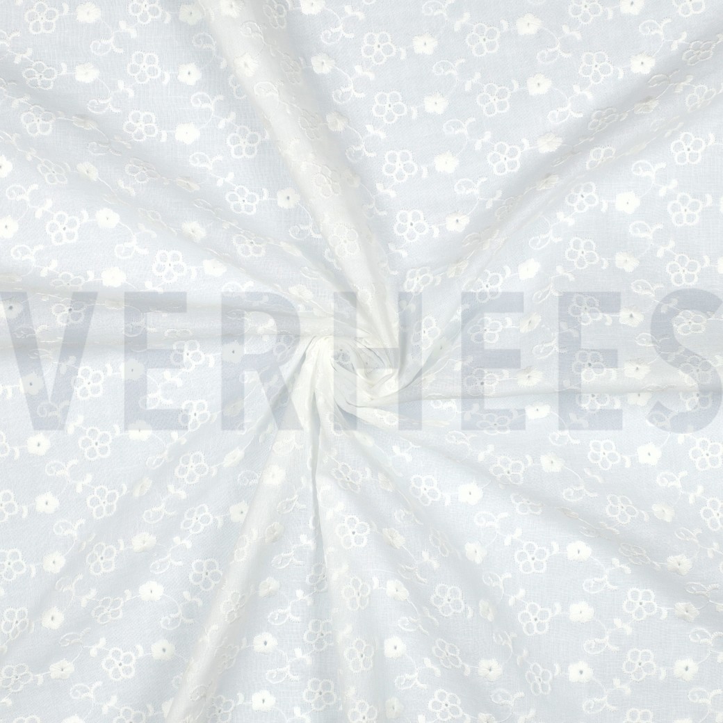 COTTON EMBROIDERY TWO-SIDE SCALLOP WHITE #7