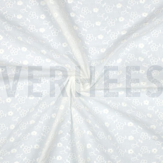 KATOEN EMBROIDERY TWEE-ZIJDIGE GOLFRAND WIT #7