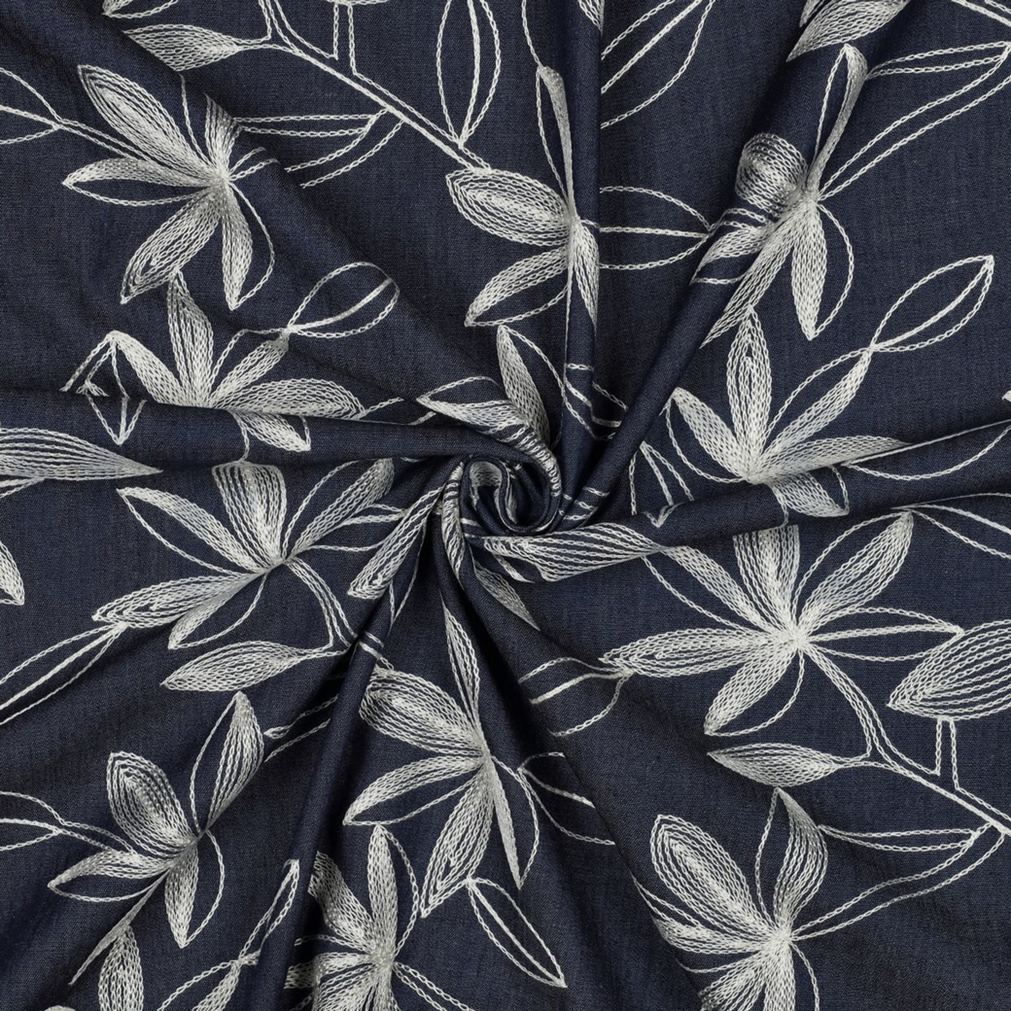 DENIM EMBROIDERY BLOEMEN WIT (high resolution) #3