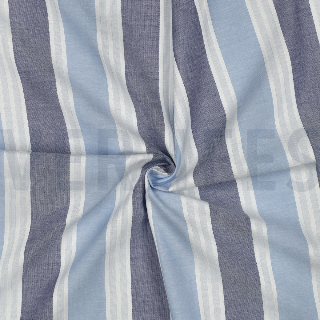 COTON TEINT EN FIL RAYURES BLEU #7