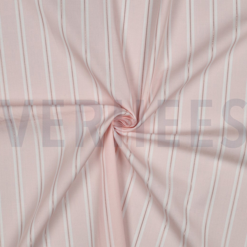 BAUMWOLLE GARNGEFÄRBT STREIFEN LUREX ROSÉ #7