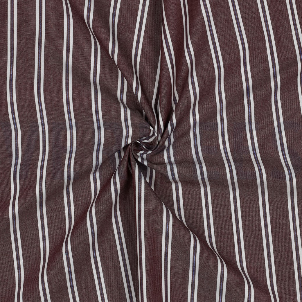 BAUMWOLLE GARNGEFÄRBT STREIFEN LUREX BORDEAUXROT #7