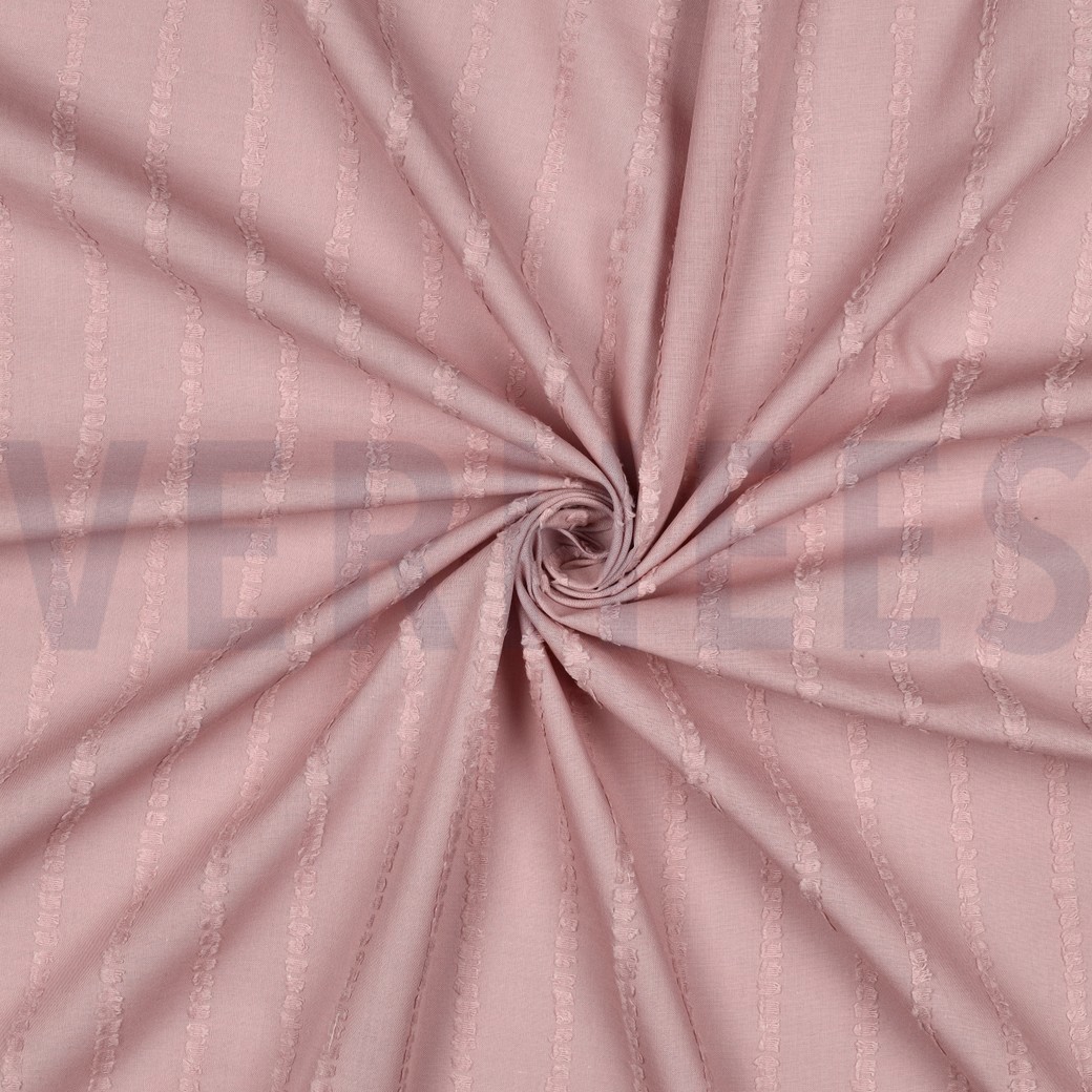 COTTON VOILE DOBBY STRIPES OLD ROSE #7