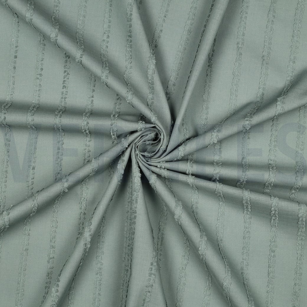 COTTON VOILE DOBBY STRIPES SAGE #7