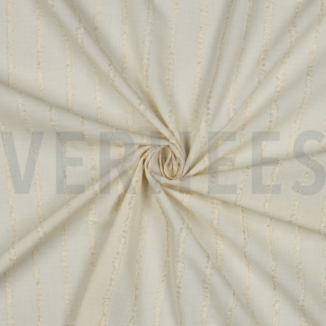 COTTON VOILE DOBBY STRIPES NATURAL #7